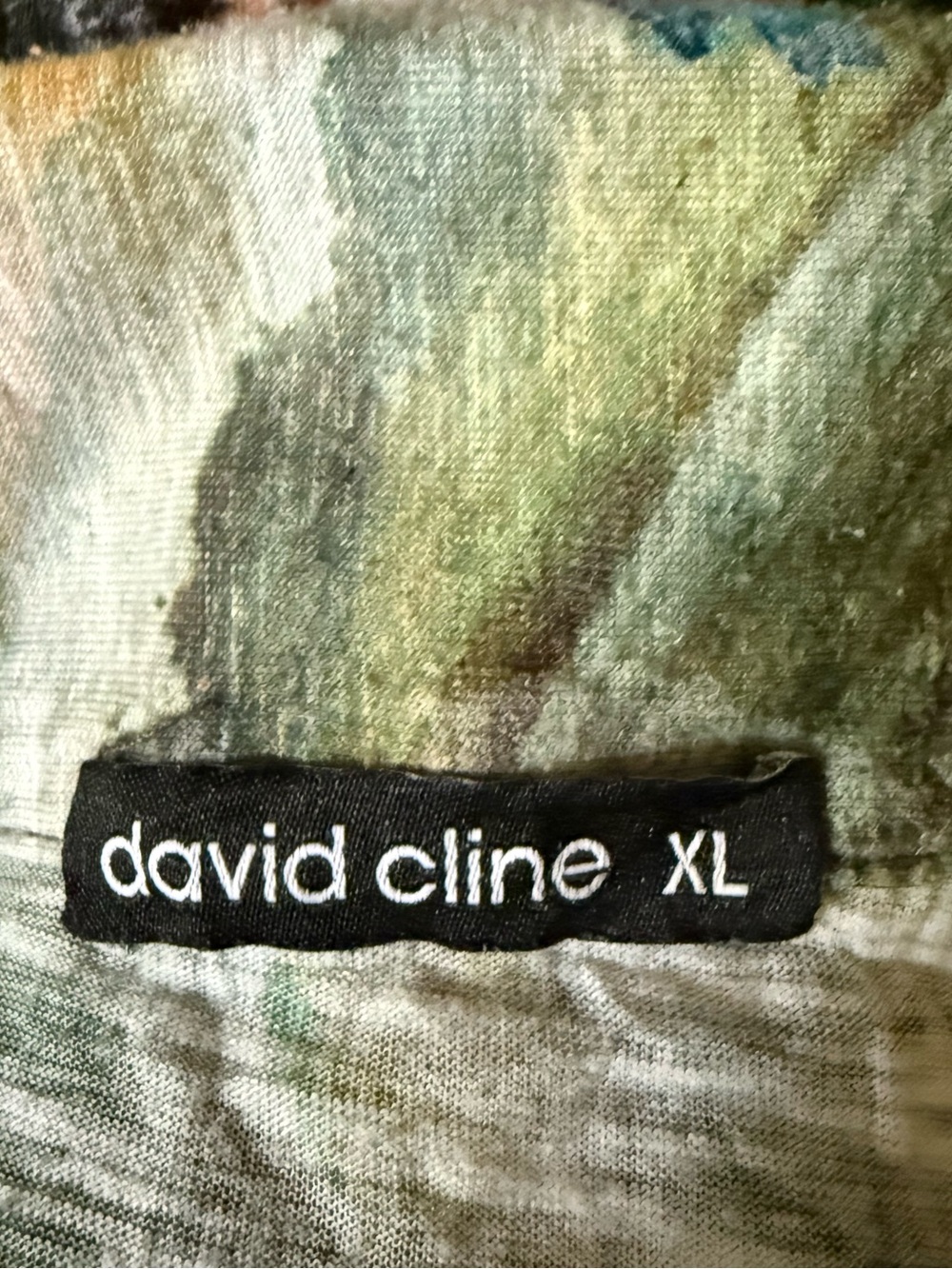 DAVID CLINE Abstract Colorful Art-To-Wear Lightweight Casual Artsy Blouse Sz XL - Picture 9 of 9